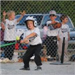 Small child playing baseball