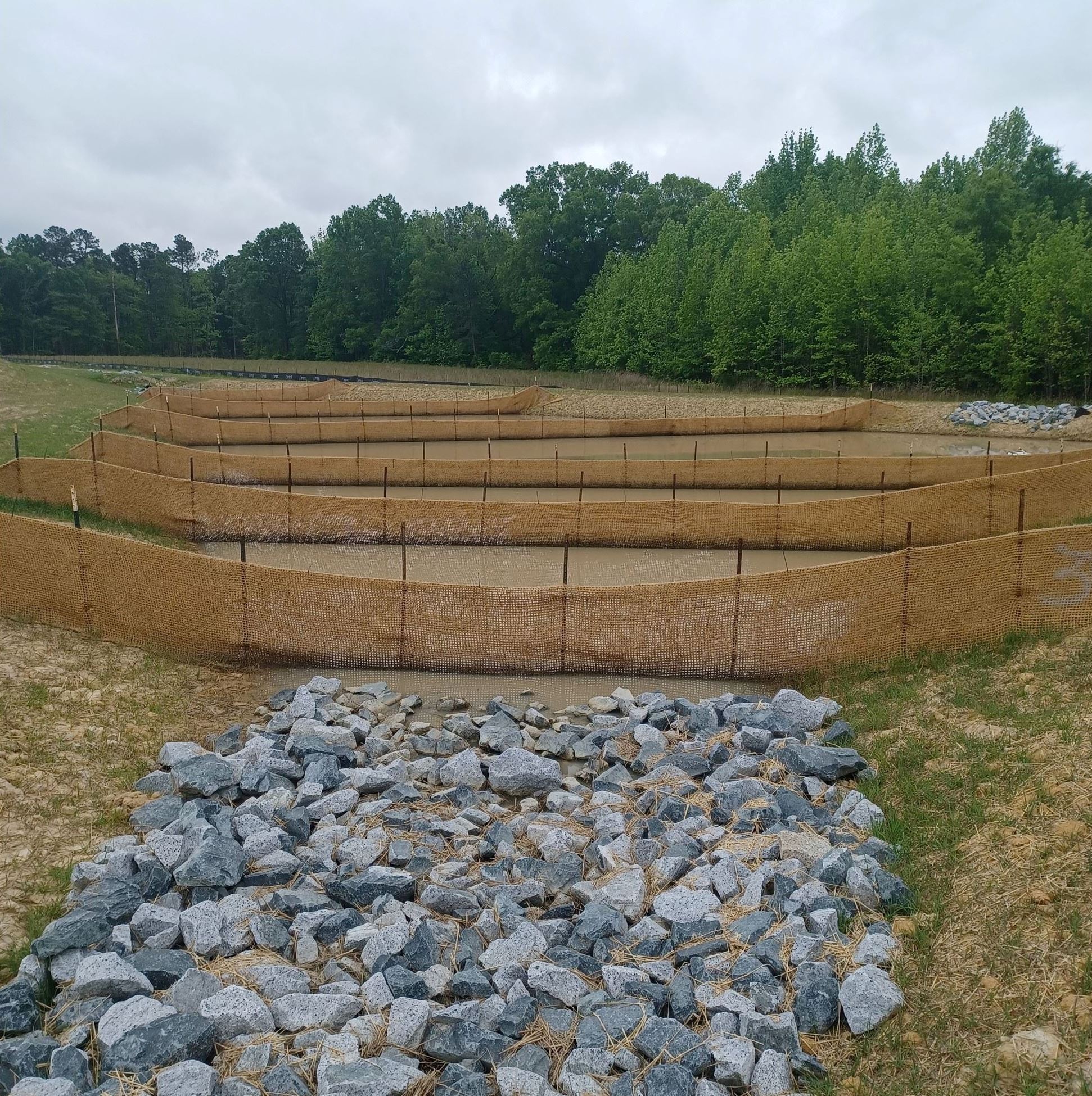 Groundcover establishing and slopes for anionic PAM treatments