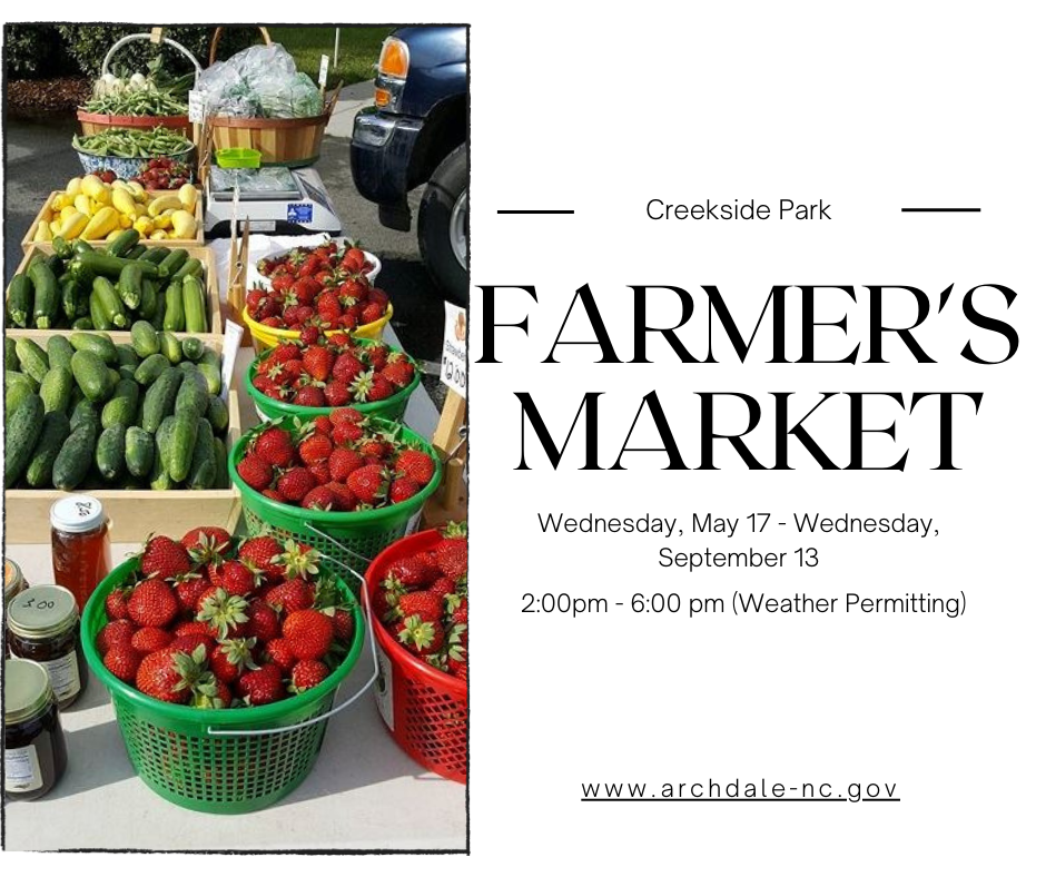 Farmers Market listing for the season