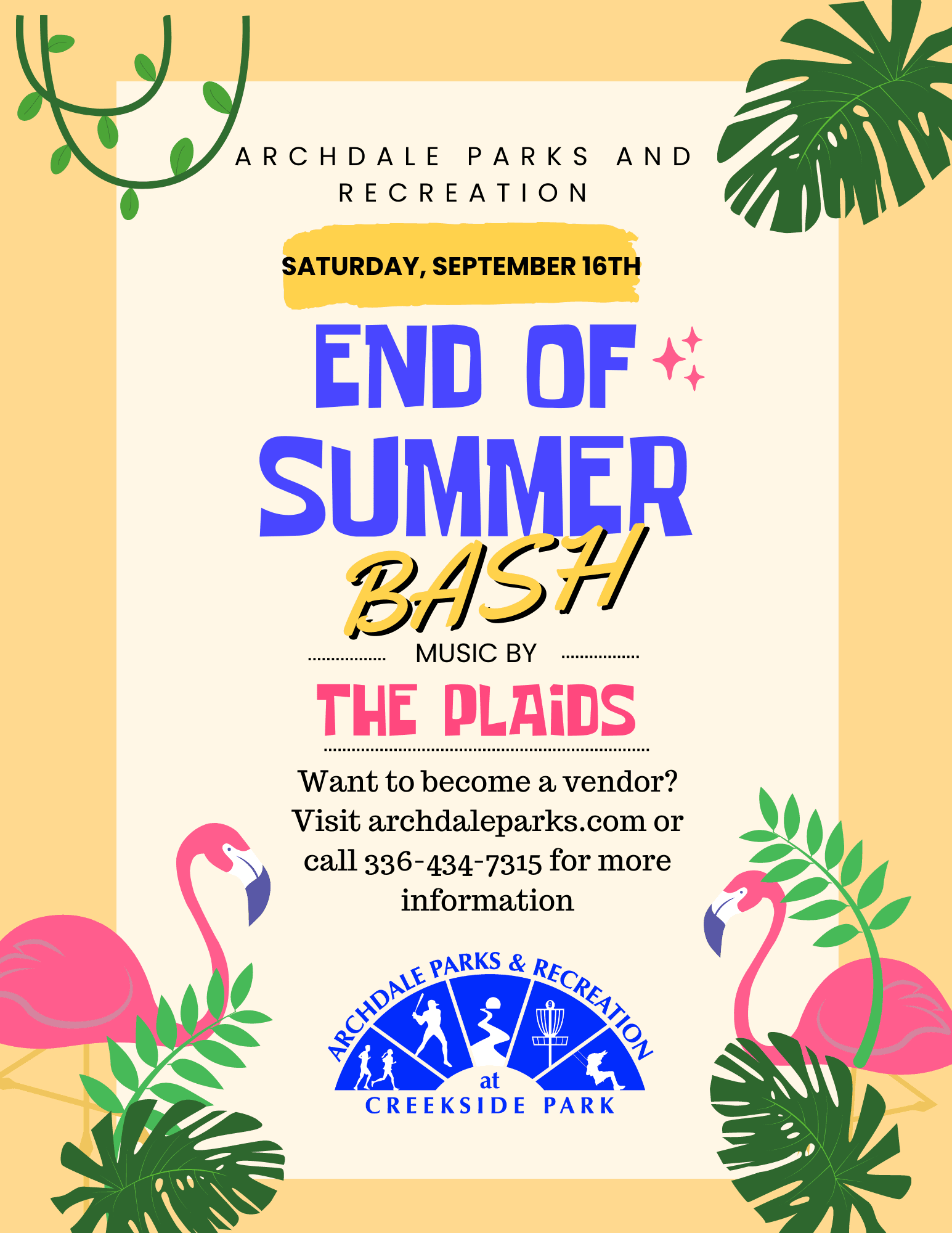 End of Summer Bash 2023 at Creekside - Music Concert