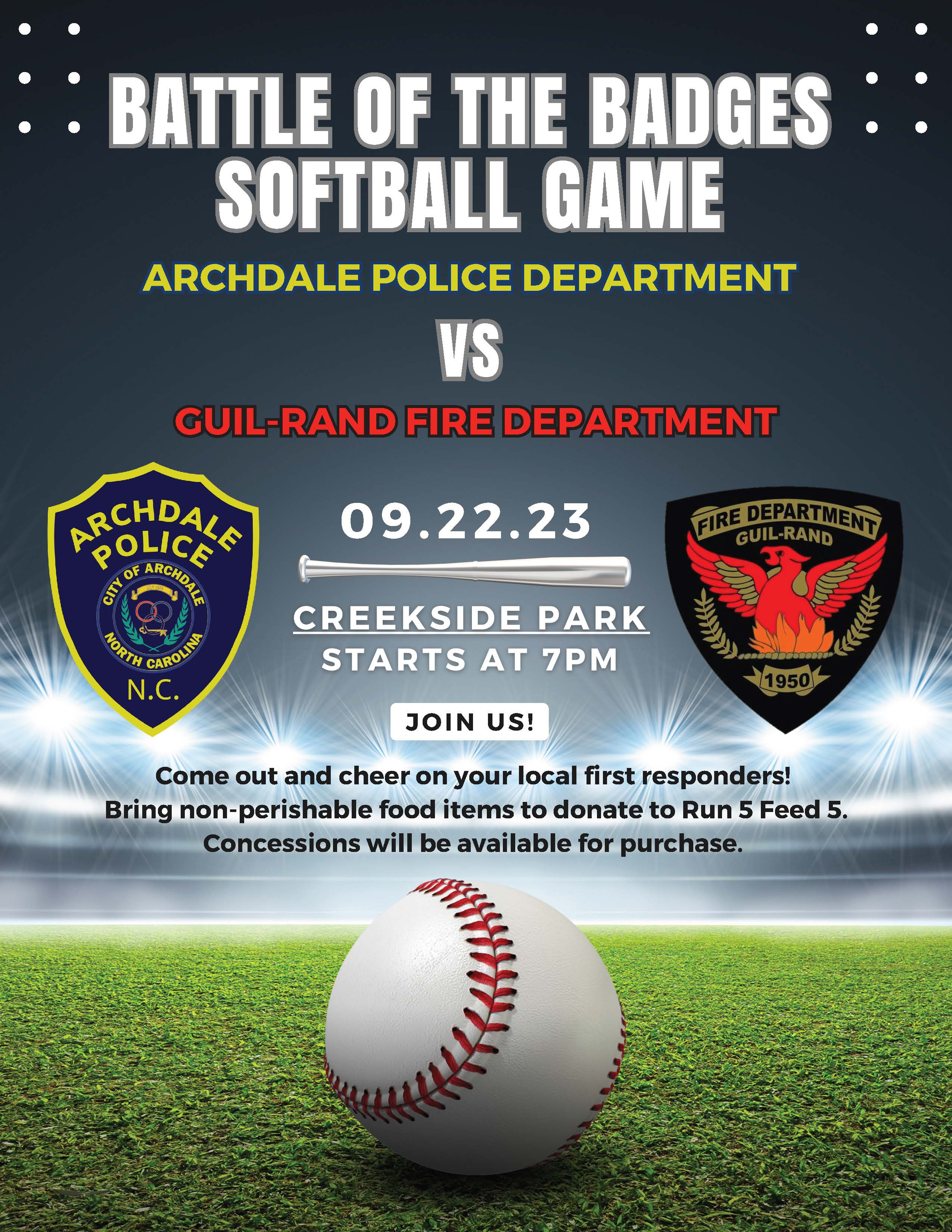 Police vs Fire Fighters softball game  Battle of the Badges